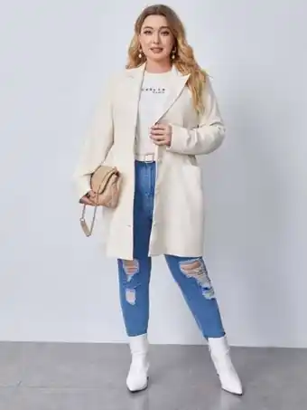 SheIn Shein plus decor pocket belted blazer offer