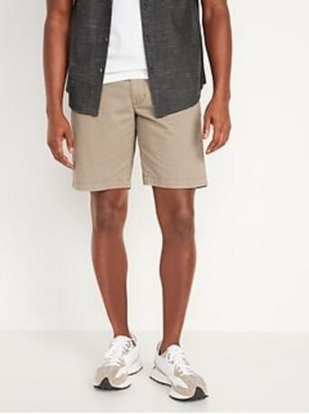 Old Navy Straight lived-in khaki non-stretch shorts for men - 9-inch inseam offer