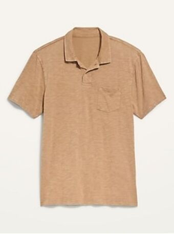 Old Navy Vintage garment-dyed slub-knit polo shirt for men offer