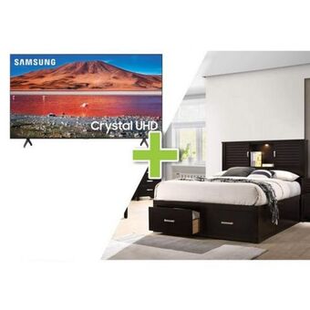 Aaron's 7-piece dalton queen bedroom w/ samsung 50" class 4k uhd smart tv offer