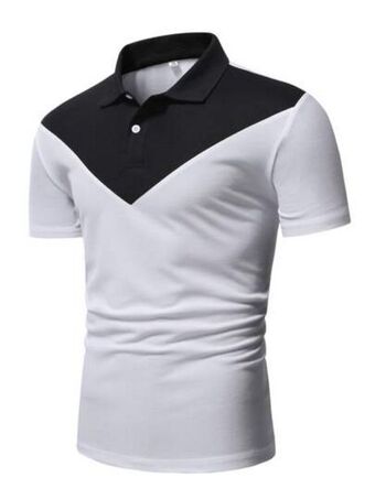 SheIn Men color block polo shirt offer