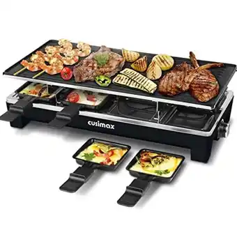 Amazon Cusimax raclette grill electric grill table, portable 2 in 1 korean bbq grill indoor & cheese raclette, reversible non-stick offer