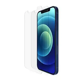 Amazon Belkin iphone 12/12 pro screen protector 2 pack, tempered glass, bubble free, easy application offer