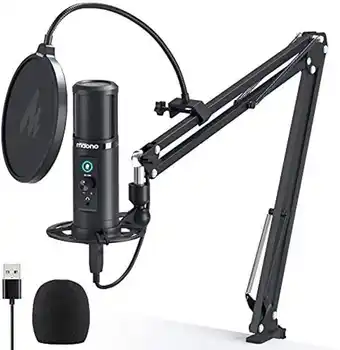 Amazon Usb microphone with zero latency monitoring maono au-pm422 192khz/24bit professional cardioid condenser pc mic with touch mut offer