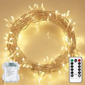Amazon Mintlemon fairy lights battery powered, 80 leds 33ft waterproof outdoor string lights with timer and 8 lighting modes for bed offer