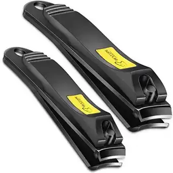 Amazon Bestope nail clippers set,black stainless steel fingernail and toenail clippers,sharp sturdy deluxe nail cutter with metal ca offer