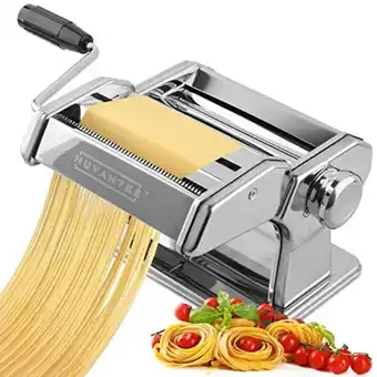 Amazon Nuvantee pasta maker - 7 adjustable thickness settings - roller & attachments for spaghetti or fettuccine - manual pasta make offer