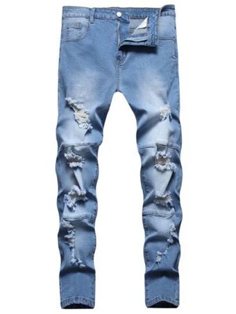 SheIn Romwe guys ripped skinny jeans offer