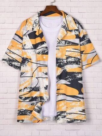 SheIn Romwe guys allover print shirt without tee offer