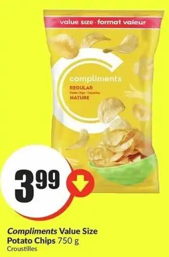FreshCo Compliments Value Size Potatao Chips 750g offer