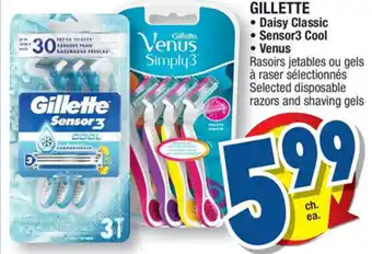 Jean Coutu Gillette Daisy Classic/Sensor3 Cool/Venus offer