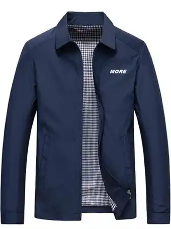 SheIn Men letter graphic zip-up coat offer