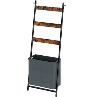 Amazon Rolanstar ladder shelf for blanket, wall-leaning blanket rack with a storage basket and 4 hanging hooks, 3-tier farmhouse lea offer