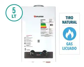 Easy Calefont ionizado tiro natural 5 litros gas licuado mv sb 5 splendid oferta