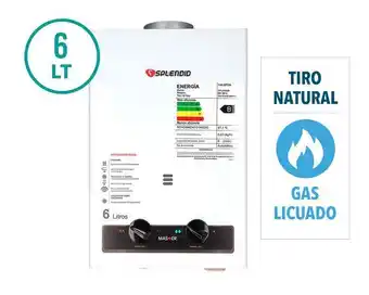 Easy Calefont ionizado tiro natural 6 litros gas licuado master splendid oferta