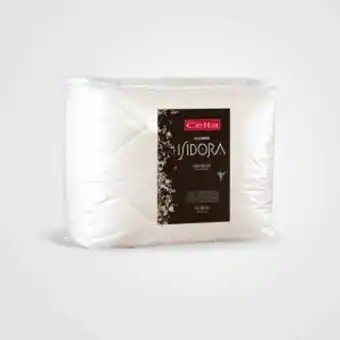 Plumón isidora 180 hilos liso color crudo 1,5 plazas c/funda