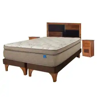 Falabella Cama europea terra cobre 2 plazas + muebles colonia oferta