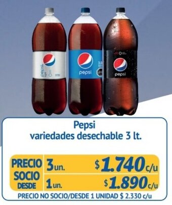 Alvi Pepsi Variedades Desechable 3 x 3lt oferta