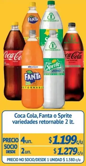 Alvi Coca Cola, Fanta o Sprite Variedades 4 x 2lt oferta