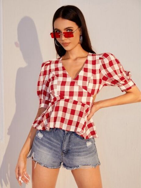 Blusa de cuadros shein hot sale