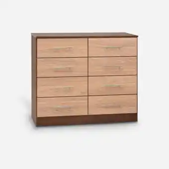 CIC Cómoda 8 cajones polux bicolor nogal olmo oferta