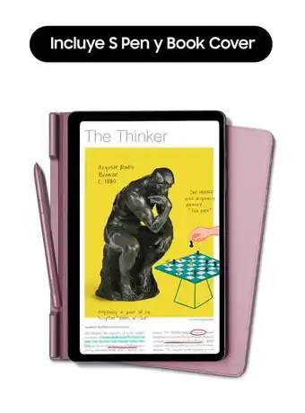 Paris Tablet samsung galaxy tab s6 lite rosado + book cover (10.4", 64gb, wifi) oferta
