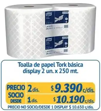 Alvi Toalla de Papel Tork Básica Display 2 un. x 2dis x 250mt oferta