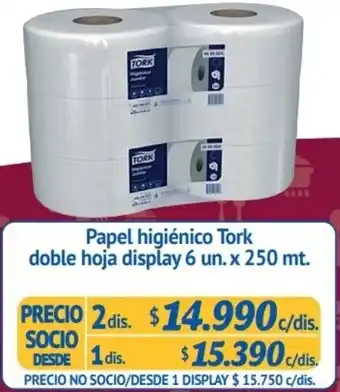 Alvi Papel Higiénico Tork Doble Hoja Display 6un x 2dis x 250mt oferta