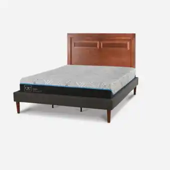 Cama europea curve king smart green + respaldo milán