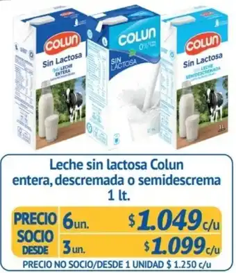 Alvi Leche Sin Lactose Colun Entera, Descremada o Semidescrema 3un. x 1lt oferta