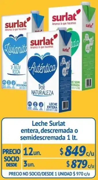Alvi Leche Surlat Entera, Descremada o Semidescremada 3un. x 1lt oferta