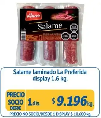 Alvi Salame Laminado La Preferida Display 1,6kg oferta