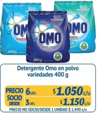 Alvi Detergente Omo en Polvo Variedades 3un. x 400g oferta