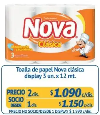Alvi Toalla de Papel Nova Clásica Display 2dis. x 3un. x 12mt. oferta