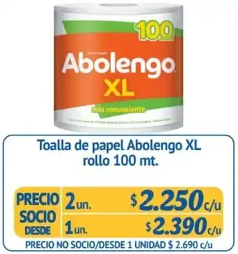Alvi Toalla de Papel Abolengo XL Rollo 2un. x 100mt oferta