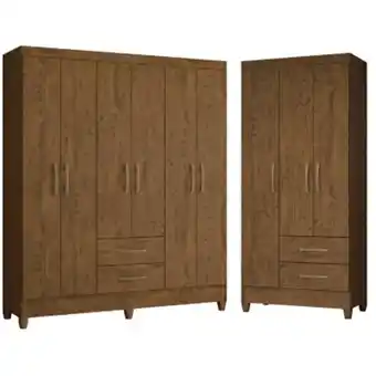 Falabella Clóset 6 puertas + clóset 3 puertas castaño oferta