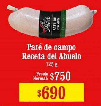 Unimarc Paté de Campo Receta del Abuelo 125g oferta