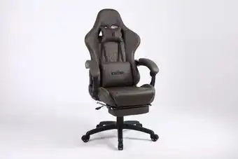 Ripley Silla gamer krone xl reclinable + masaje lumbar + apoyapiés - café oferta