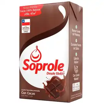 Leche semidescremada chocolate 1 l