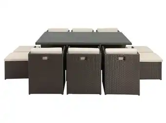 Paris Juego de comedor terraza durban 6 sillas + 4 poufs oferta