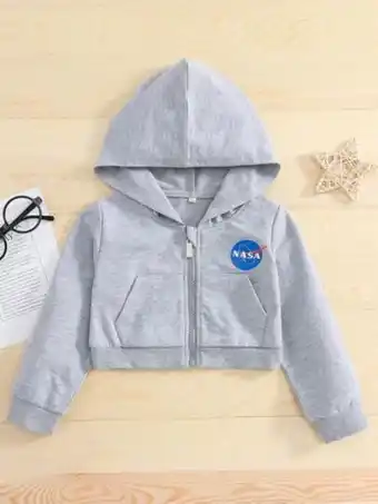 Niñitas capucha con cremallera con estampado de letra
