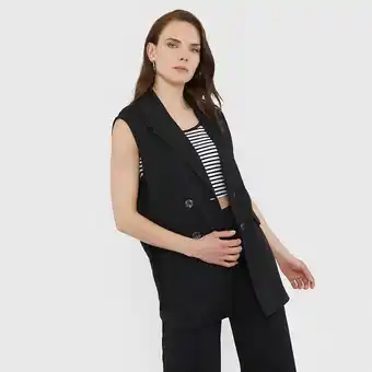 Corona Blazer sin mangas negro - mujer oferta