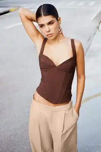 Zara Top corsetero con lino oferta