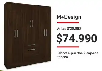 Easy M+Design Clóset 6 puertas 2 cajones Tabaco oferta
