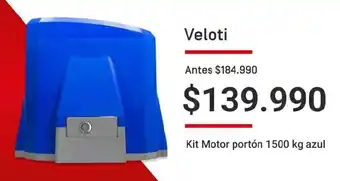Easy Veloti Kit Motor Portón 1500kg Azul oferta