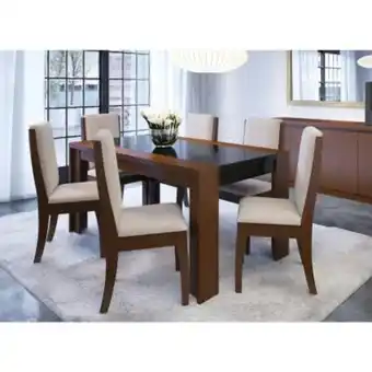 Falabella Juego de comedor 6 personas 160x90x77 cm oferta