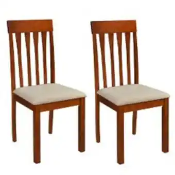 Abcdin Pack 2 sillas tuhome qatar vertical café / blanco oferta
