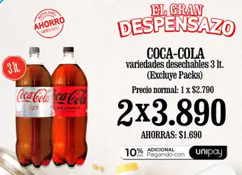 Unimarc Coca-Cola Variedades Desechables 2 x 3lt oferta