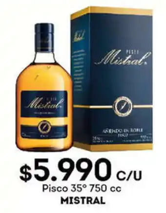 Tottus Pisco Mistral 35° 750cc oferta