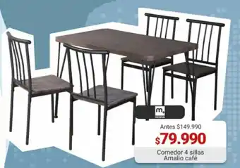 Easy Comedor 4 Sillas Amalio Café oferta